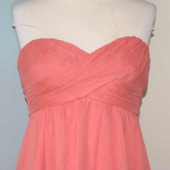 NWT 4 JCrew Taryn Dress Silk Chiffon Formal Cocktail Salmon Prom Medium Papaya - Picture 2 of 9
